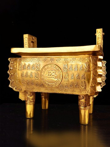 銅香爐銅鼎擺件純銅方鼎公司大廳家用擺設開業裝飾品商務禮品鼎