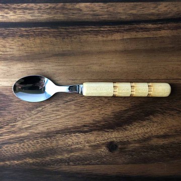 日本 MEISTER HAND ASIN原木咖啡湯匙2入組-三本線