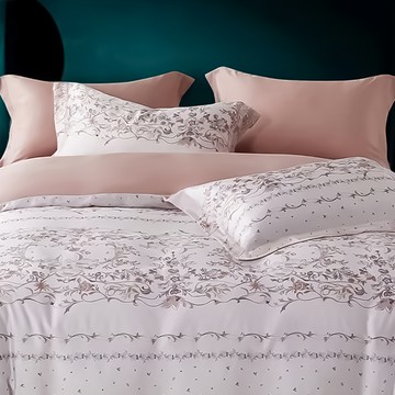 60支100%天絲床包兩用被四件組  幽若花語  加大  床包+被套+枕套組