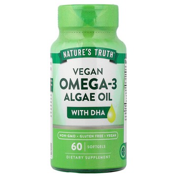 Nature's Truth, 含 DHA 的全素 Omega-3 海藻油，60 粒軟膠囊