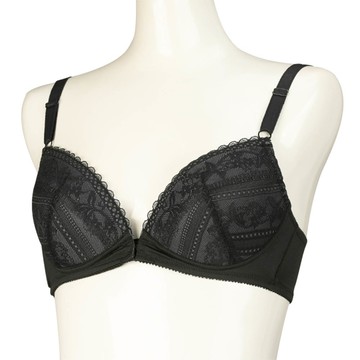 akachan honpo - 前開式無鋼圈胸罩-黑色