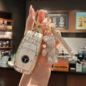 【熱賣】賓士高級感鑰匙套 Benz鑰匙殼 W206 W205 w213 GLC GLE GLA c300 S350鑰匙包