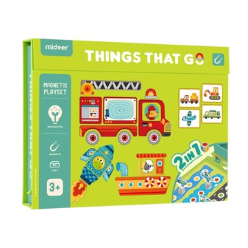 MIDEER 二合一遊戲磁鐵書-忙碌交通