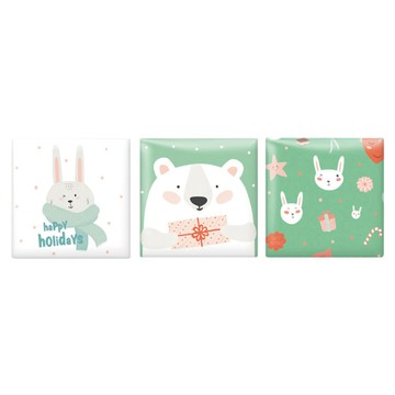 vanibaby 母嬰生活 聖誕派對系列 自黏式PU防撞壁貼 防水 防霉 超厚 3cm  30 x 30cm  顏色隨機 防撞壁貼  3片