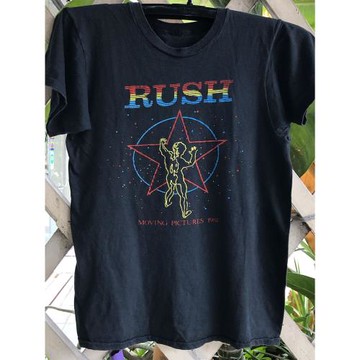 Rush酷玩樂隊老牌搖滾經典復古Y2K高街潮流落肩短袖chic男女T恤棉