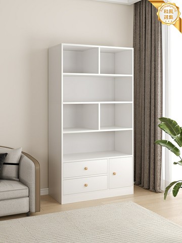 【多層大容量】落地書架 置物架 儲物櫃 格子櫃 書櫃 收納架 客廳靠牆收納 學生宿舍家用 簡約組裝 穩固耐用