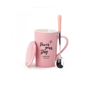 YUMTHÉ漾草方 陶瓷馬克杯(粉) 茶杯 咖啡杯 色釉 北歐風 杯子 陶瓷 陶瓷杯子 台灣現貨