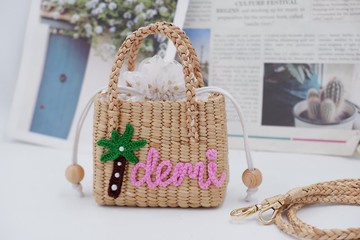 女孩編織包、女孩生日禮物、訂製名字包