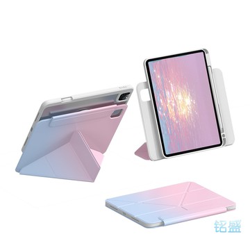 Y折變形皮套 亞克力背板帶筆槽 適用 iPad Air 6 2024  Air5 7 8 9 10代 mini7 保護套