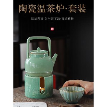 新品蘇打釉側把壺提梁壺紅茶泡茶壺耐高溫火煮爐煮茶具蠟燭溫茶壺