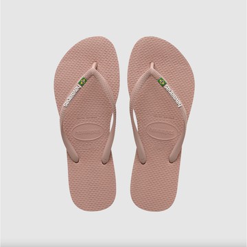 havaianas 哈瓦仕 女款 夾腳拖 Slim Brasil 巴西國旗 乾燥玫瑰