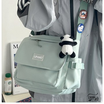 免運🎉日係簡約百搭斜挎包 大容量學生上課包包 韓版工裝休閒學生郵差單肩 休閒單肩包 多顏色可選 日係原宿通勤包複古郵差包
