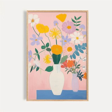 粉底雙瓶花 Pink Dual Vases