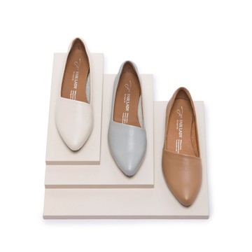 小時光  質感荔紋真皮內增高平底鞋 焦糖棕 (501285)