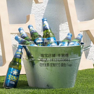 網紅香檳冰桶金屬葡萄啤酒冷飲料碎冰鎮桶美式高級保冷家用圓冰桶