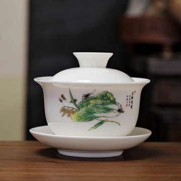 【茶品名】🍵蓋碗 三才碗 二才碗 泡茶杯功夫茶具套裝配件家用陶瓷三才碗茶備白瓷蓋碗喝茶碗小容量敬茶碗