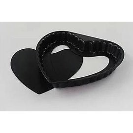 【菊花派盤-心形-不粘-6寸】心形菊花派盤 不粘塗層蛋糕模具 烤箱用-8001001