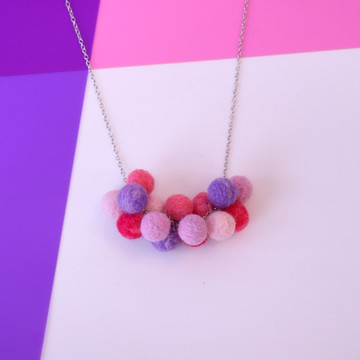 汽球頸鏈 - 粉紫