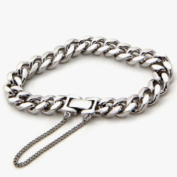 Shoveoff 男用鍊式手鍊 10mm + 鍊式戒指 SVB 177  霧面銀  L
