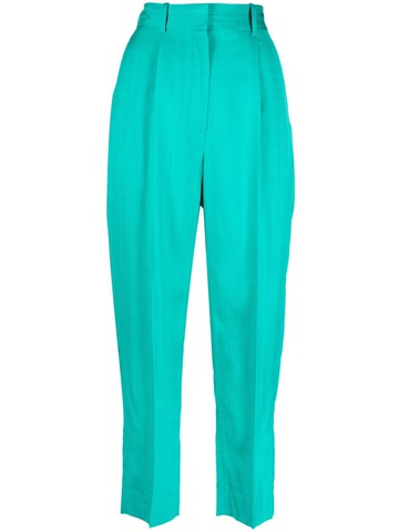 SANDRO - straight-leg tailored trousers - women - Cotton/Viscose - 34 - Green