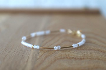 手鍊 月光石 14k包金 - 星空 -