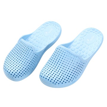333家居鞋館 透氣輕量親子家居拖鞋 兒童款 水藍色 包頭洞洞鞋面 防滑耐磨大底  200mm