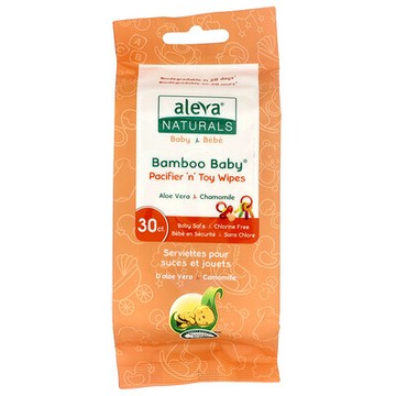 Aleva Naturals, Bamboo Baby，安撫奶嘴和玩具濕巾，30 片濕巾