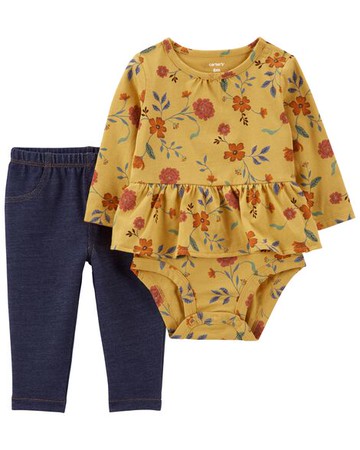 Baby 2-Piece Peplum Bodysuit Pant Set