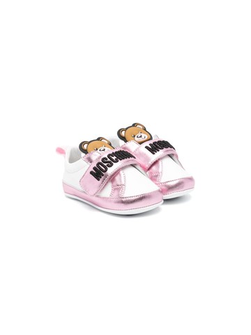 Moschino Kids - Teddy Bear leather sneakers - kids - Calf Leather/CALFSKIN/Calf Leather - 16 - White