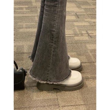 厚底小皮鞋單鞋女款2025新款秋季英倫風鞋子時尚白色百搭jk單鞋