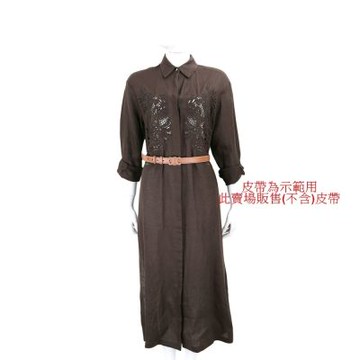 Max Mara-STUDIO 織花簍空 亞麻襯衫式洋裝 連身裙-3色可選