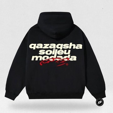 qazaqstan新款寬鬆美式情侶衛衣外套印花男女字母連帽男生春秋薄款衛衣 男生寬鬆運動連帽衛衣 男生薄款連帽上衣