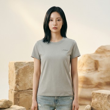 KINGO女款｜卡其綠印花短袖T恤612148