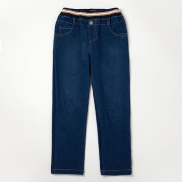 PIPPY彩條羅紋牛仔長褲-藍色