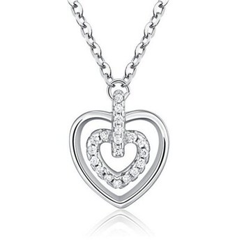 現貨+預購 925純銀項鍊 吊墜-情侶送禮必備守護你的心母親節生日情人節禮物女配件73v166【獨家進口】【米蘭精品】