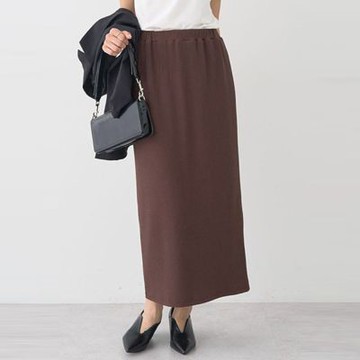 〚earth music〛羅紋質感後開岔修身窄裙