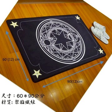 日月星辰魔法陣踏墊-紅/黑款