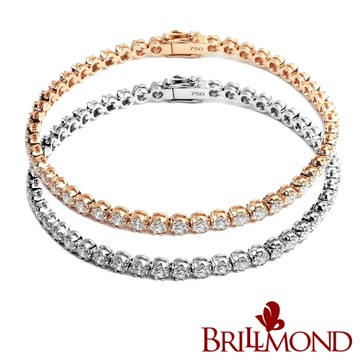 【BRILLMOND】 天然鑽石 3克拉 PT950鉑金台 嬌燦幸褔手鍊(天然鑽石總重3克拉)