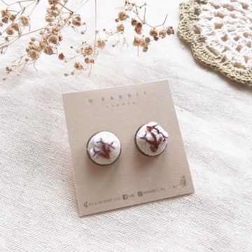 【N兔studio】棉花-手作刺繡耳環