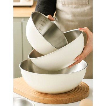 304食品級不銹鋼家用和面揉面打蛋盆廚房烘焙沙拉碗料理拌菜盆子