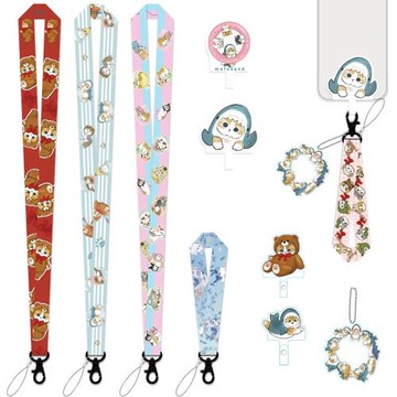 少女小眾卡通mofusand貓福珊迪手機防丟插片工作證學生校園卡掛繩