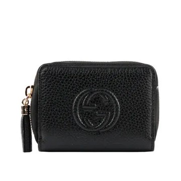 【Gucci】SOHO系列ㄇ形拉鍊零錢/卡包(黑色)