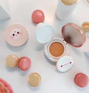 【UNICAT 變臉貓】光彩保濕氣墊粉餅 SPF50+PA+++  柔焦毛孔礦物