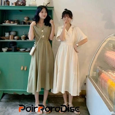 ワンピース レディース 半袖 高校生 中学生 ファッション 10代 代 シャツワンピース ミモレ丈 韓国 オルチャン 春 夏 秋 通販 Lineポイント最大get Lineショッピング