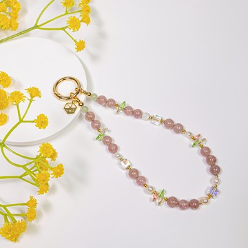 【手機鍊】莓果詩 | 草莓晶/和田玉/奧地利水晶