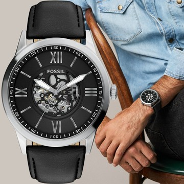 FOSSIL Flynn 時尚假鏤空設計大三針手錶-48mm BQM7127