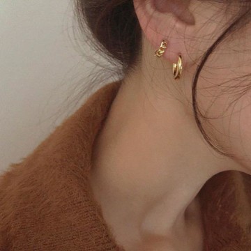 適合兩個耳洞的耳釘耳釘女夏小眾溫柔耳釘2021年新款潮女個性耳圈