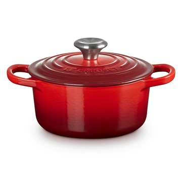 LE CREUSET -典藏琺瑯鑄鐵鍋圓鍋 16cm (櫻桃紅-鋼頭-內鍋白)