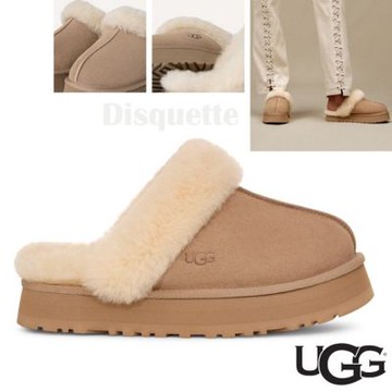 【UGG】女 Disquette 控溫羊皮羊毛厚底穆勒鞋.厚底鞋.懶人鞋.UG1122550 SAN 沙色