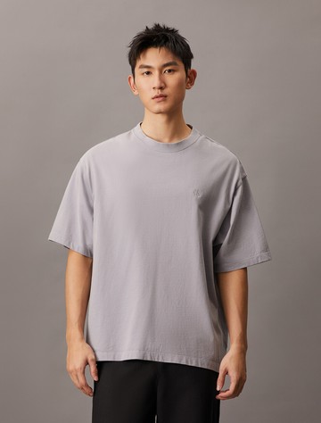 Calvin Klein 寬鬆厚重平紋 T 恤